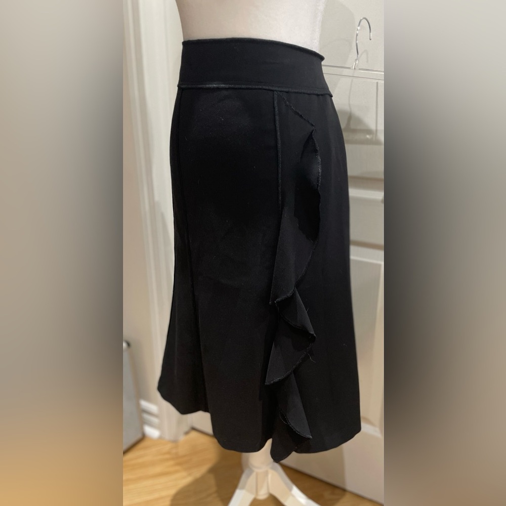 Elegant Black Casscading Ruffle Skirt